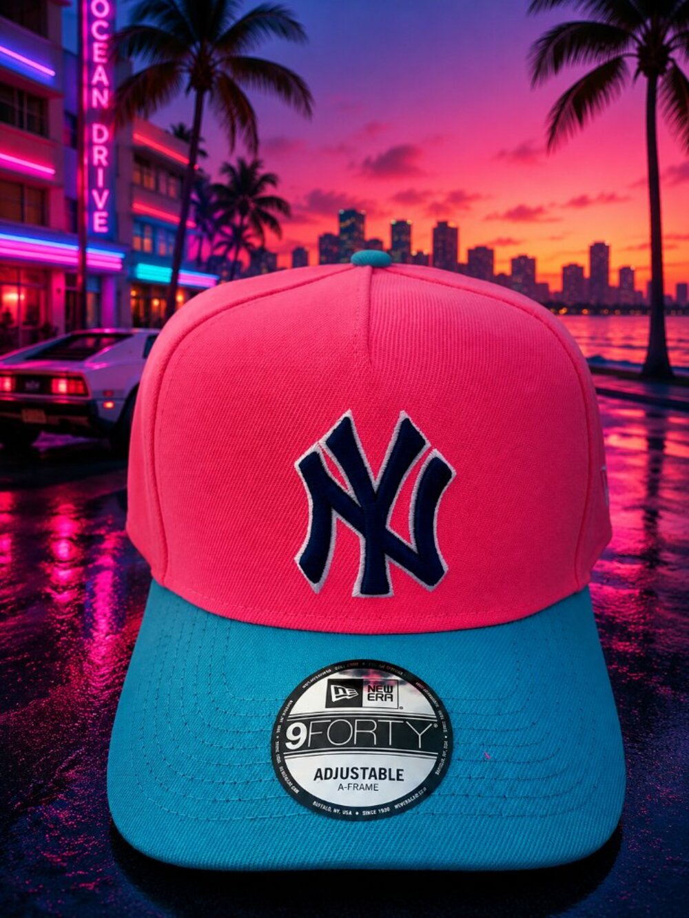 New Era New York Yankees Miami Vice Pink Blue SOBE 9Forty 940 Snapback Hat Cap